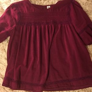 old navy maroon dressy top